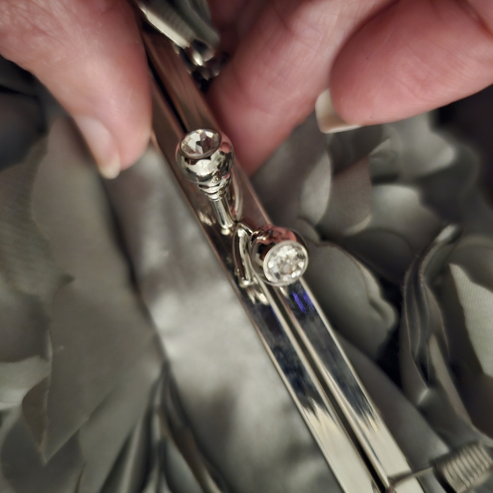 Grey Silver Evening Bag - Picture 4 of 5